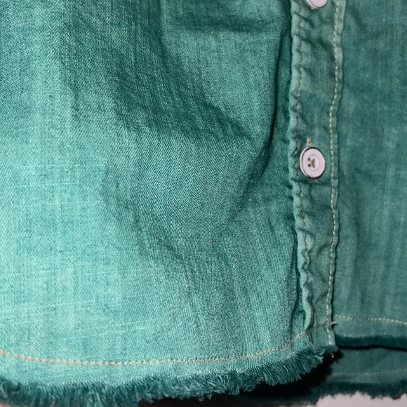 Free People Before Sunrise Ombré Button Down Shirt Blue/Green Size Small - Picture 8 of 13